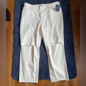 Cream Vintage Straight Jeans